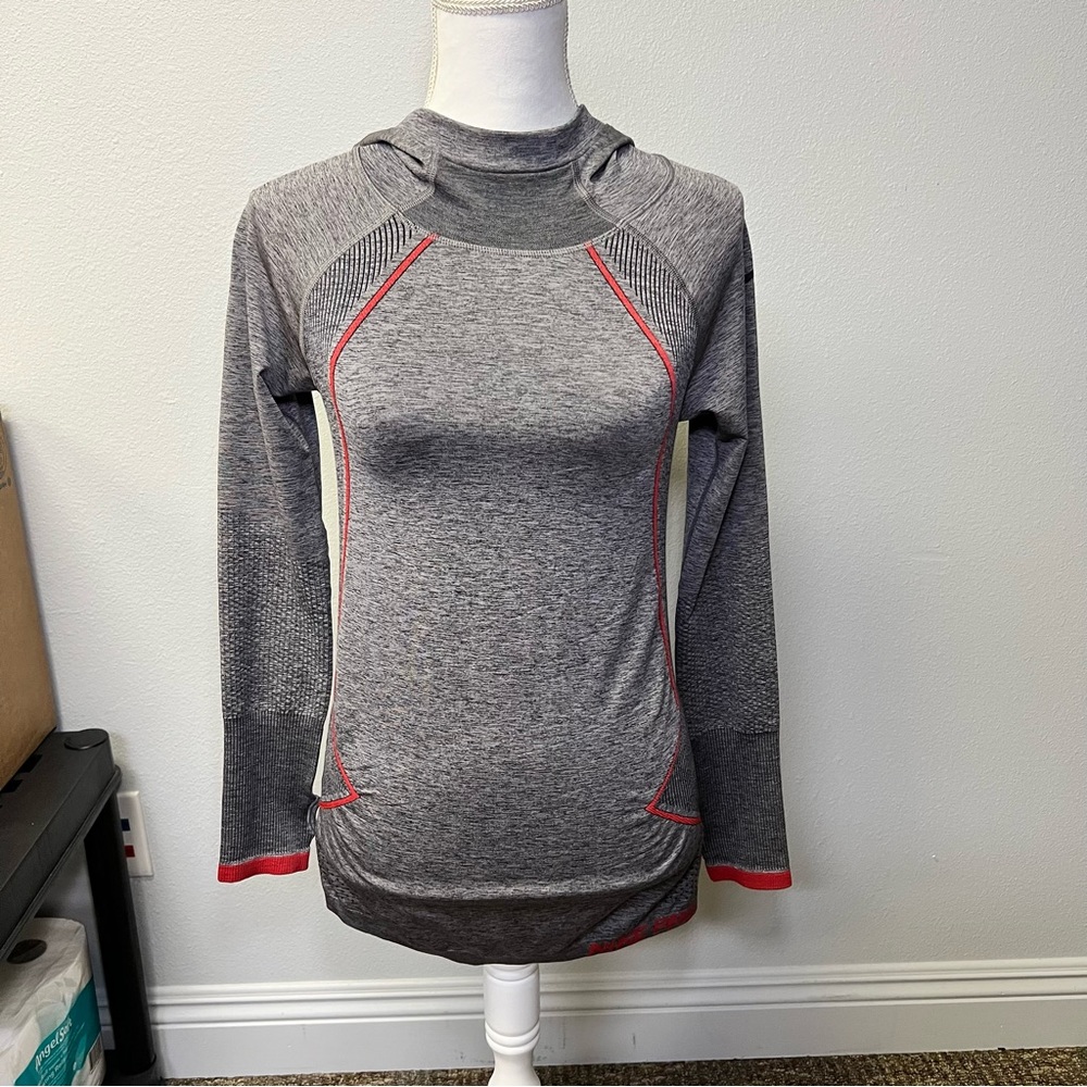 Nike Pro Stretch Dri Fit Long Sleeve Hyperwarm Limitless Hoodie Top Gray Medium